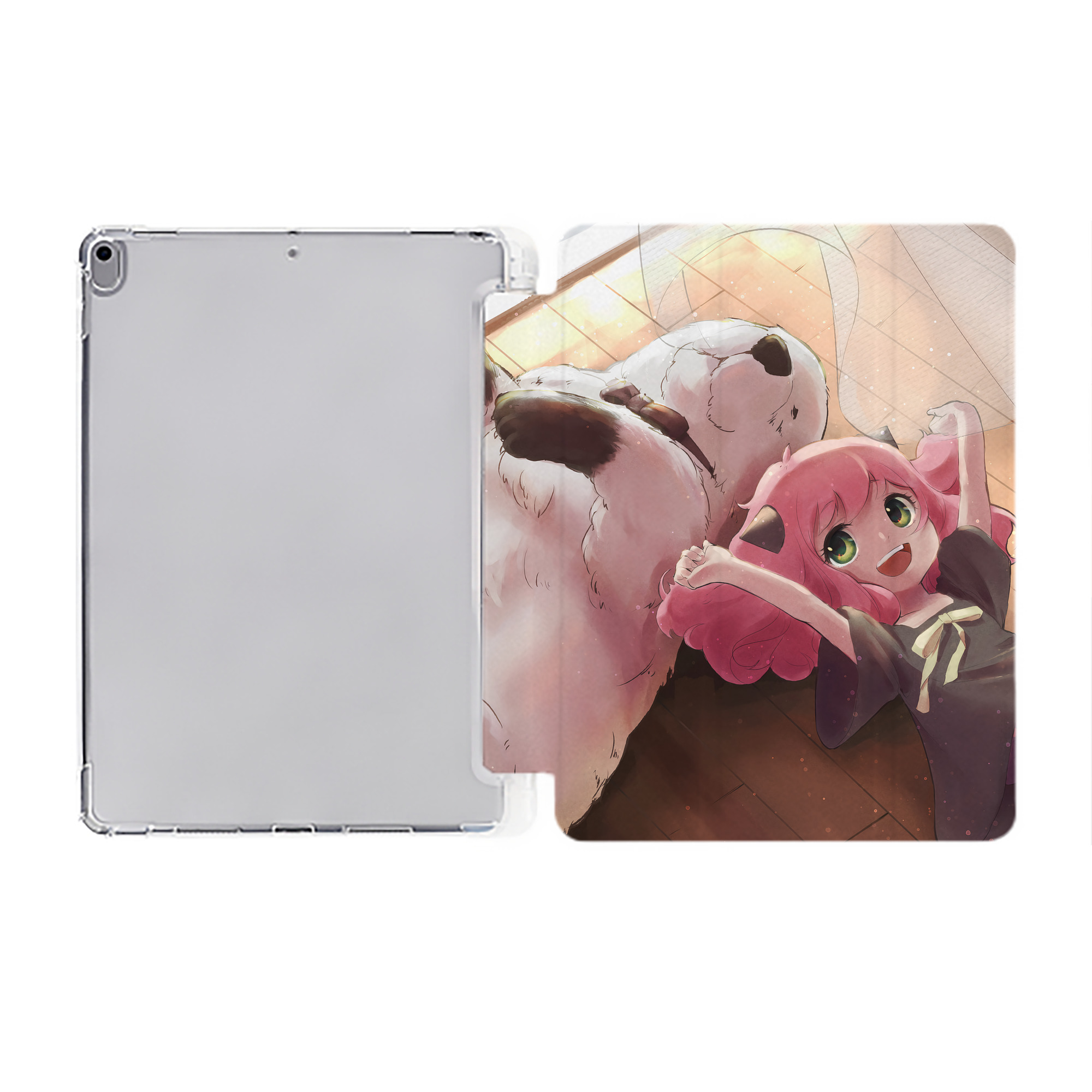 （画像用） SPY×FAMILY间谍家家酒 IPad ケース ペン収納付き 三つ折りスタンド PUレザー×シリコン 対応機種9.5/10.5/10.9インチ
